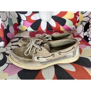 Sperry Topsider Billfish 2 Eyed Boat Shoe Linen Oat 9276619 Women's 7.5M